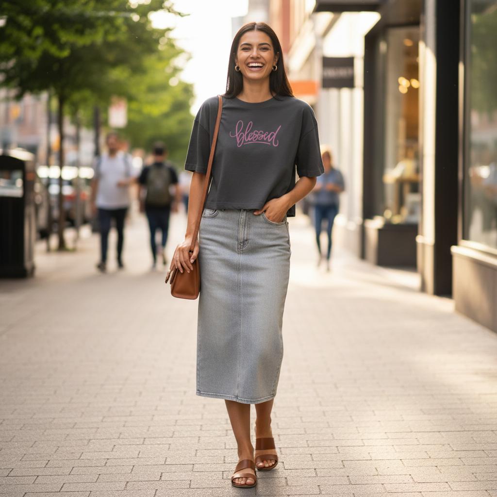 Blessed tee, tshirt, women's tshirt, christian clothing brand, faith based fashion, black tee, basic tshirt, pink