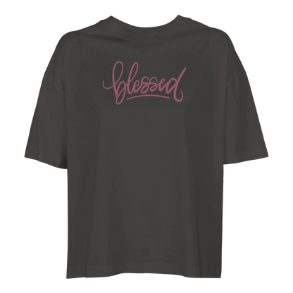 Blessed tee, tshirt, women's tshirt, christian clothing brand, faith based fashion, black tee, basic tshirt, pink
