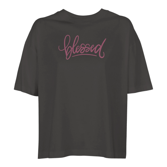 Blessed tee, tshirt, women's tshirt, christian clothing brand, faith based fashion, black tee, basic tshirt, pink
