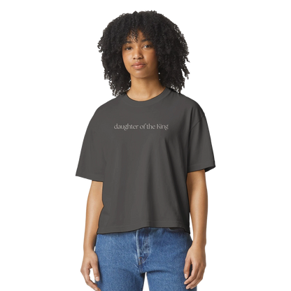 Daughter of the King tee, tshirt, women's tshirt, christian clothing brand, faith based fashion, black tee, basic tshirt