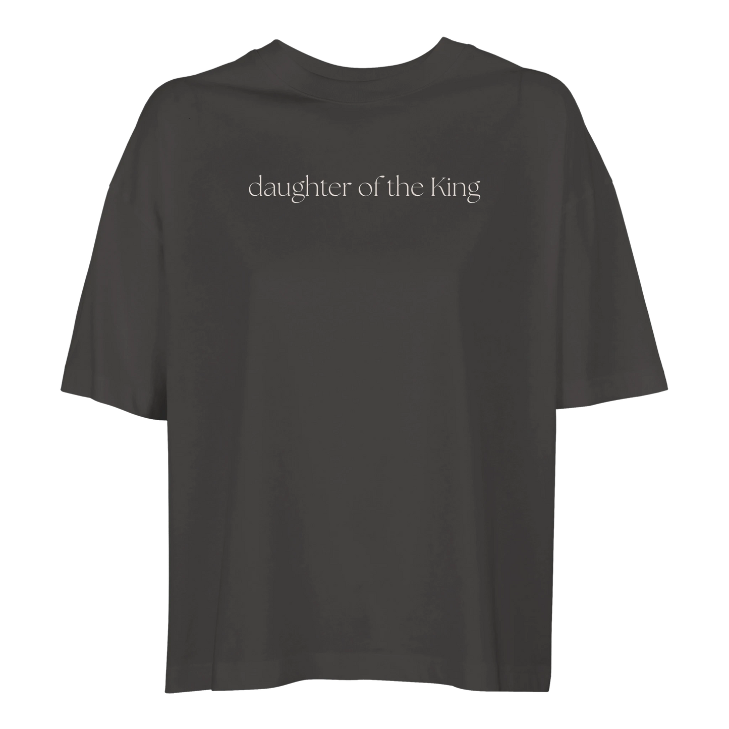 Daughter of the King tee, tshirt, women's tshirt, christian clothing brand, faith based fashion, black tee, basic tshirt