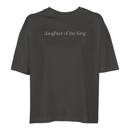 Daughter of the King tee, tshirt, women's tshirt, christian clothing brand, faith based fashion, black tee, basic tshirt