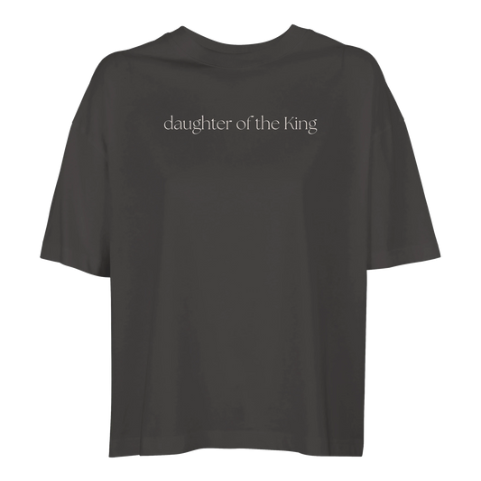 Daughter of the King tee, tshirt, women's tshirt, christian clothing brand, faith based fashion, black tee, basic tshirt