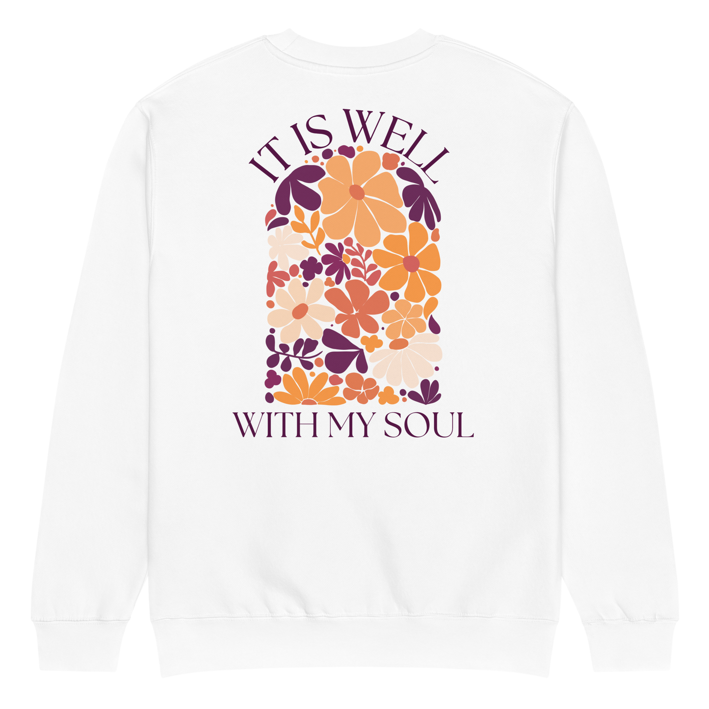 It Is Well sweatshirt, crewneck, women's sweatshirt, christian clothing brand, faith based fashion, white sweatshirt, floral design