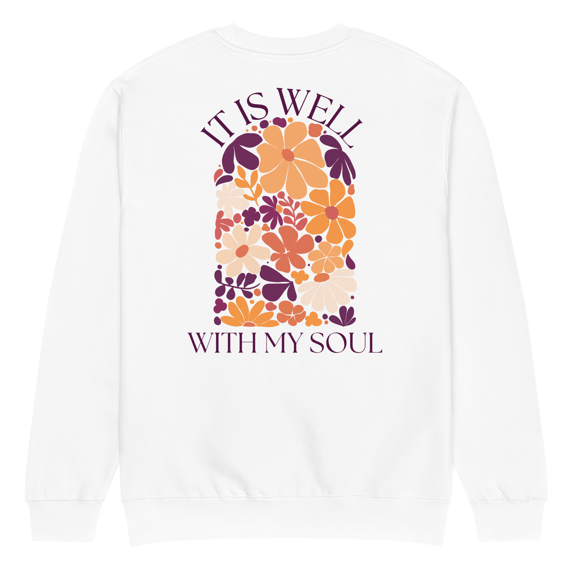 It Is Well sweatshirt, crewneck, women's sweatshirt, christian clothing brand, faith based fashion, white sweatshirt, floral design