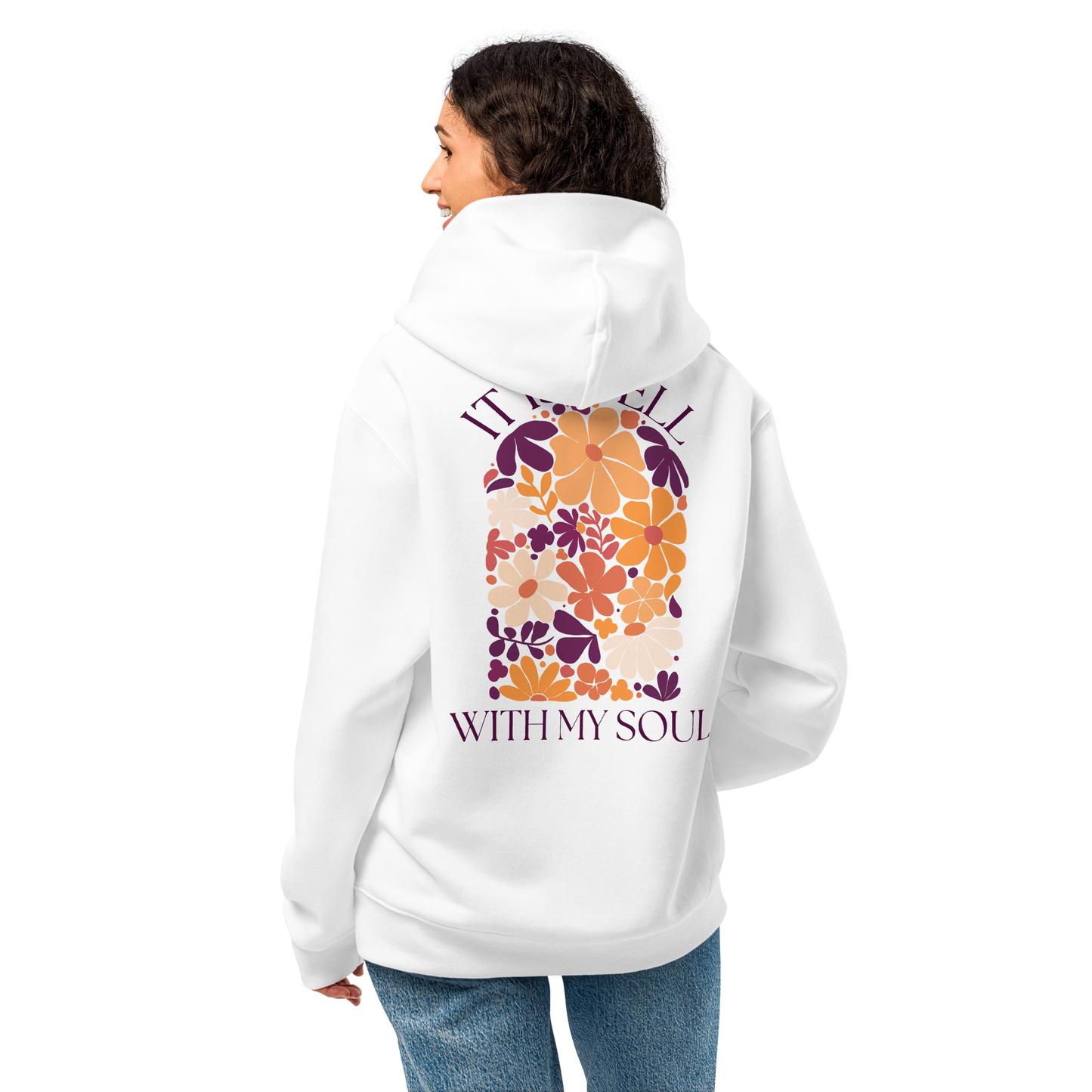 it is well with my soul hoodie, hoodie, women's hoodie, christian clothing brand, faith based fashion, white hoodie, white, floral design