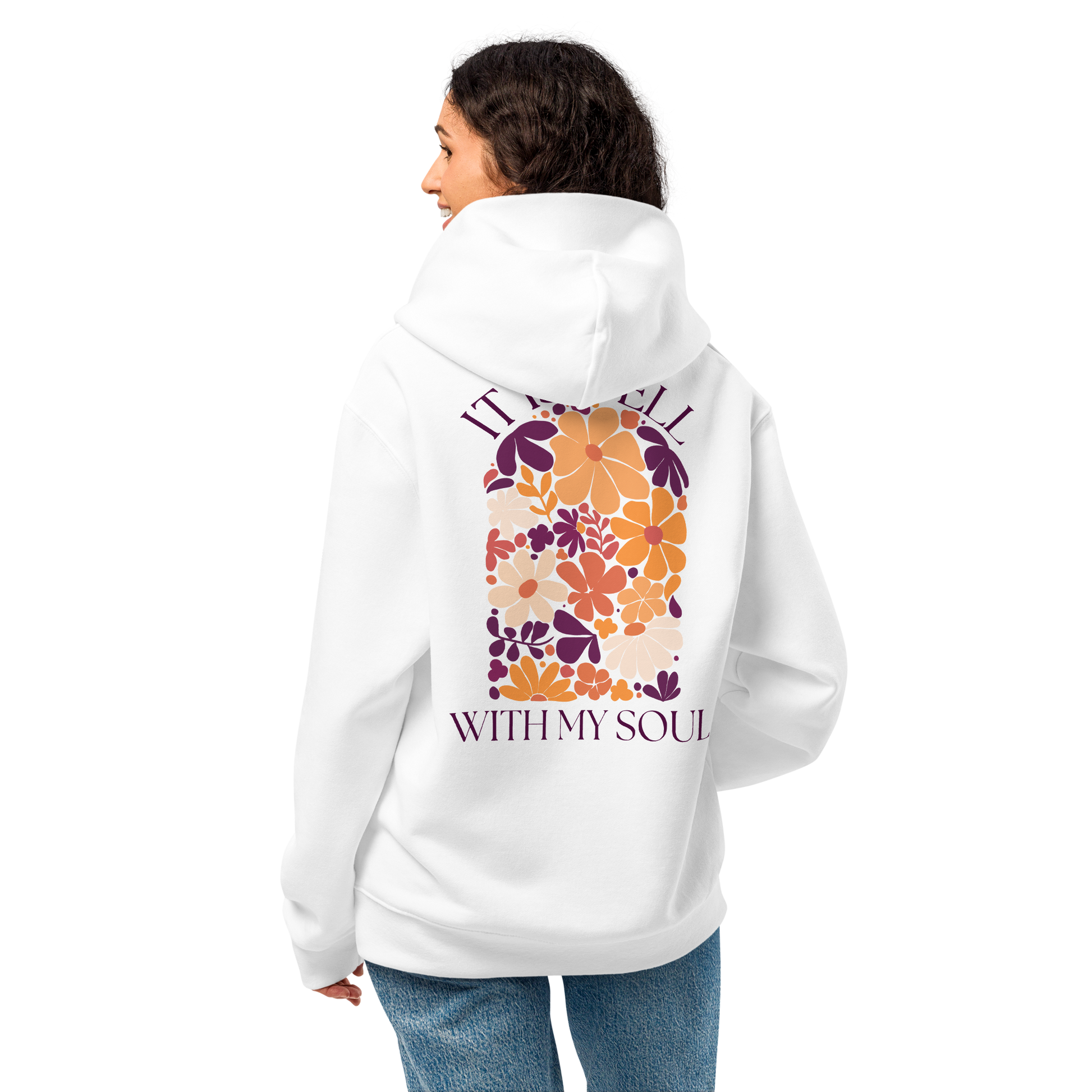 it is well with my soul hoodie, hoodie, women's hoodie, christian clothing brand, faith based fashion, white hoodie, white, floral design