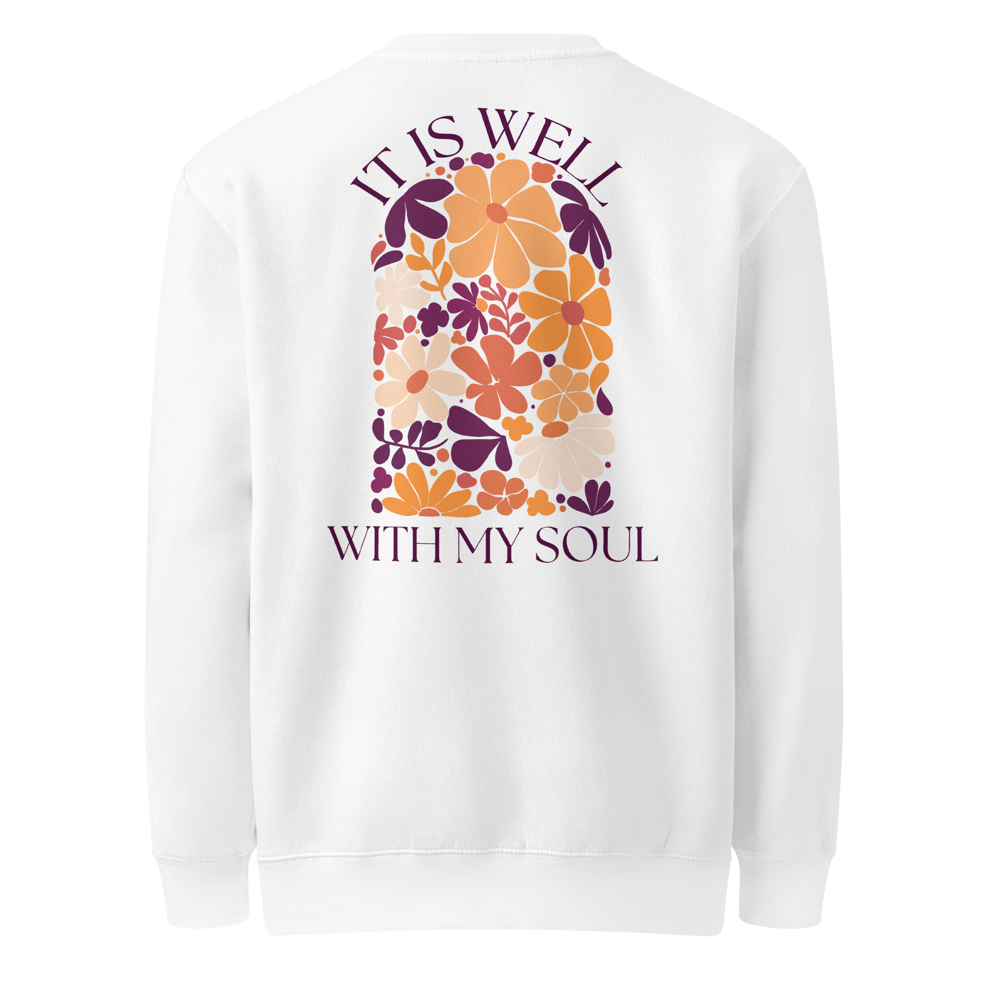 It Is Well sweatshirt, crewneck, women's sweatshirt, christian clothing brand, faith based fashion, white sweatshirt, floral design