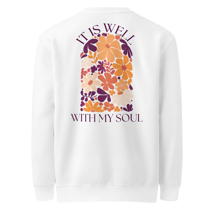 It Is Well sweatshirt, crewneck, women's sweatshirt, christian clothing brand, faith based fashion, white sweatshirt, floral design