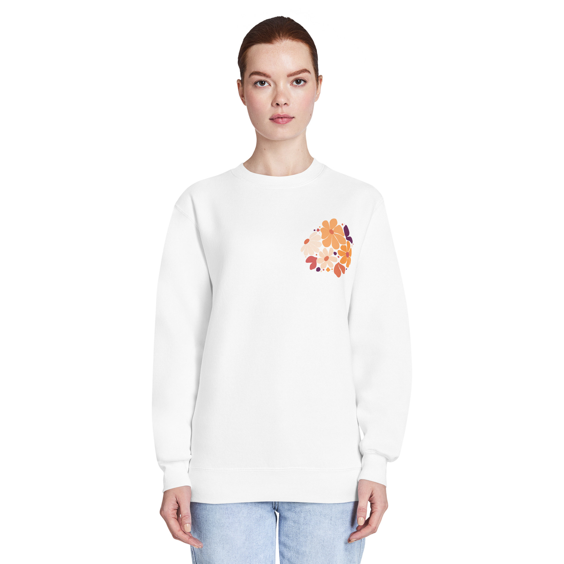 It Is Well sweatshirt, crewneck, women's sweatshirt, christian clothing brand, faith based fashion, white sweatshirt, floral design