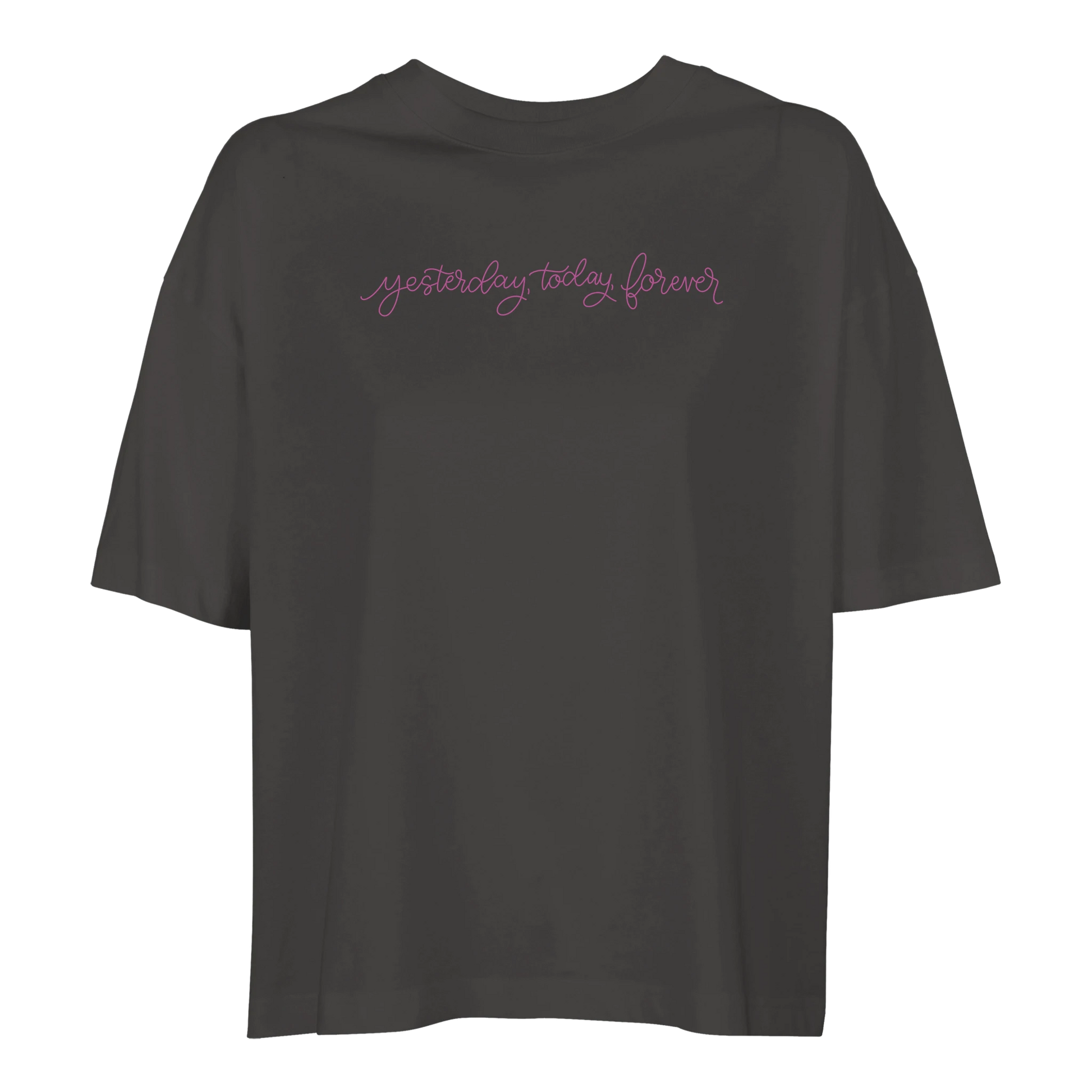 yesterday today forever tee, tshirt, women's tshirt, christian clothing brand, faith based fashion, black tee, basic tshirt, christian music
