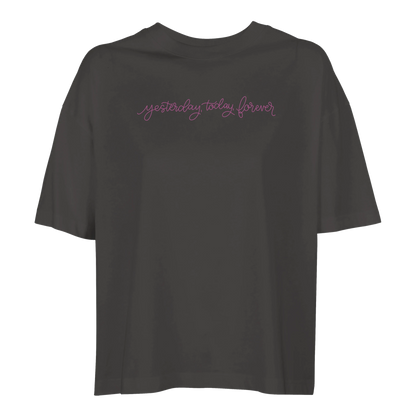 yesterday today forever tee, tshirt, women's tshirt, christian clothing brand, faith based fashion, black tee, basic tshirt, christian music
