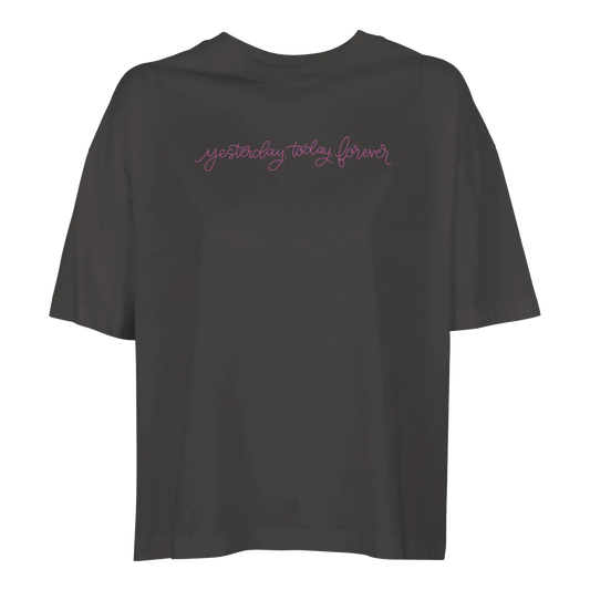 yesterday today forever tee, tshirt, women's tshirt, christian clothing brand, faith based fashion, black tee, basic tshirt, christian music
