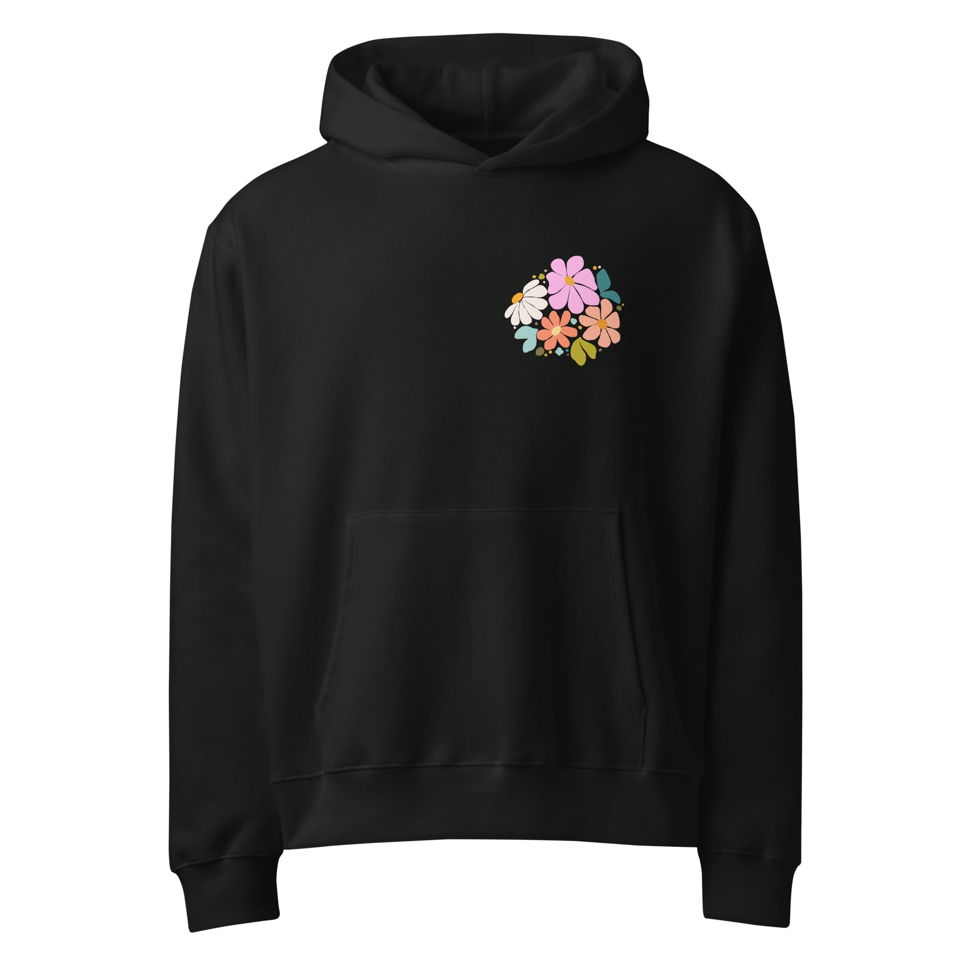 It Is Well hoodie, hoodie, heavyweight hoodie, women's hoodie, unisex hoodie,christian clothing brand, faith based fashion, black hoodie, floral design, bella + canvas