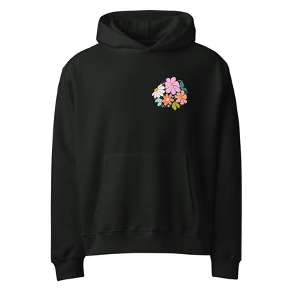 It Is Well hoodie, hoodie, heavyweight hoodie, women's hoodie, unisex hoodie,christian clothing brand, faith based fashion, black hoodie, floral design, bella + canvas