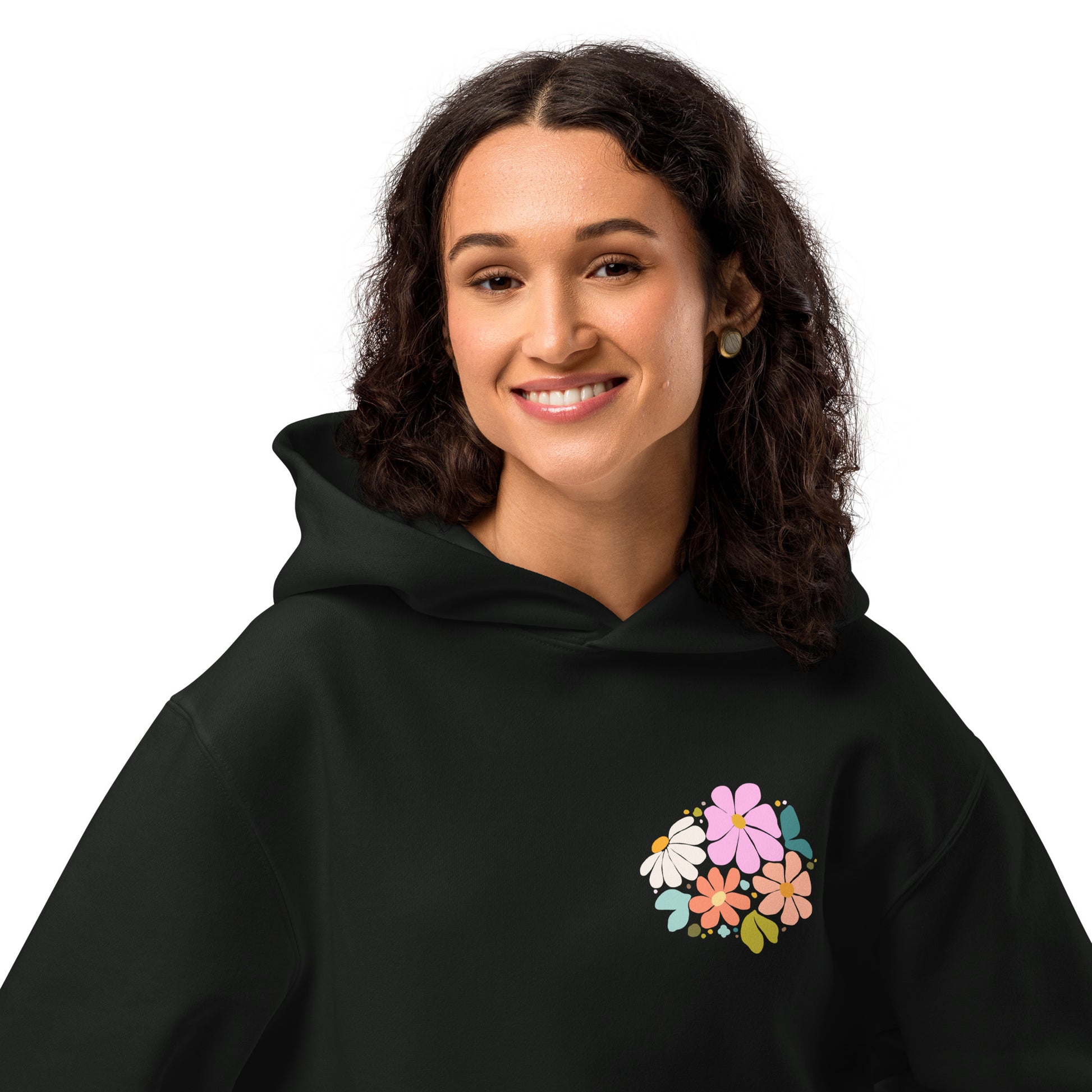 It Is Well hoodie, hoodie, heavyweight hoodie, women's hoodie, unisex hoodie,christian clothing brand, faith based fashion, black hoodie, floral design, bella + canvas