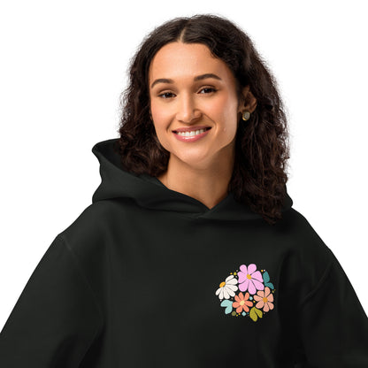 It Is Well hoodie, hoodie, heavyweight hoodie, women's hoodie, unisex hoodie,christian clothing brand, faith based fashion, black hoodie, floral design, bella + canvas