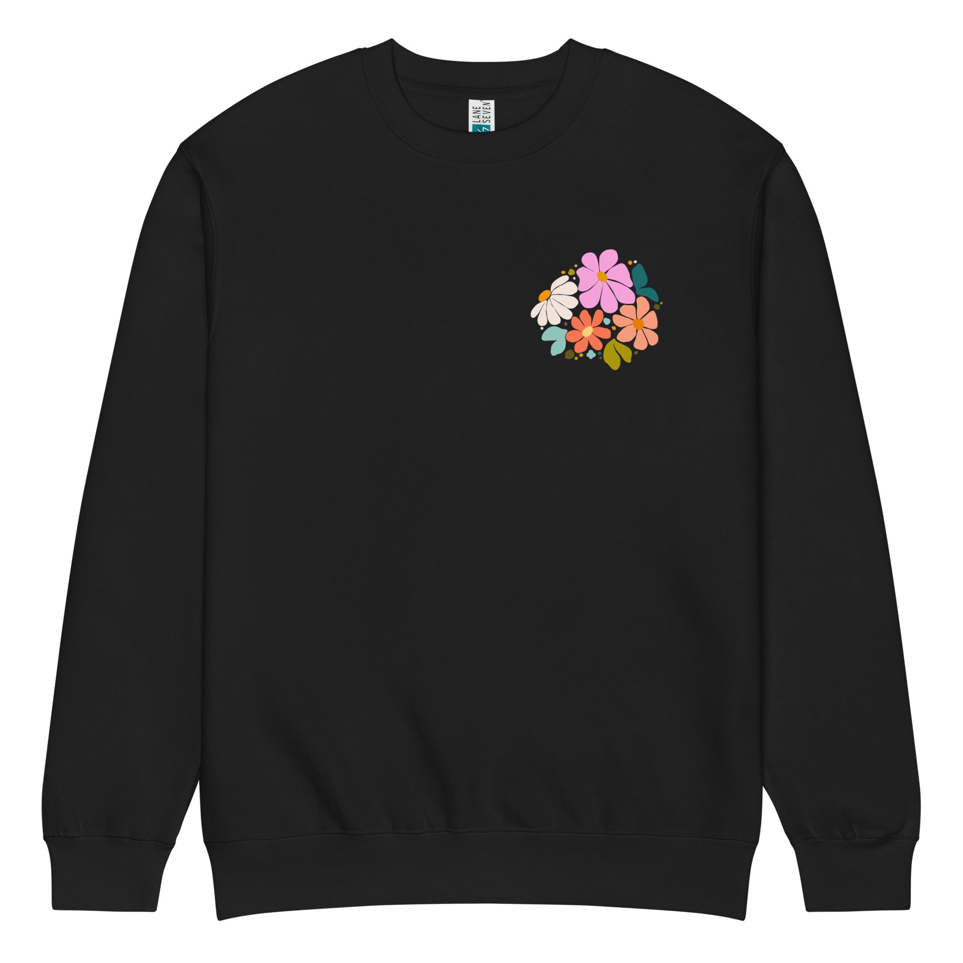 It Is Well sweatshirt, crewneck, women's sweatshirt, christian clothing brand, faith based fashion, black sweatshirt, floral design