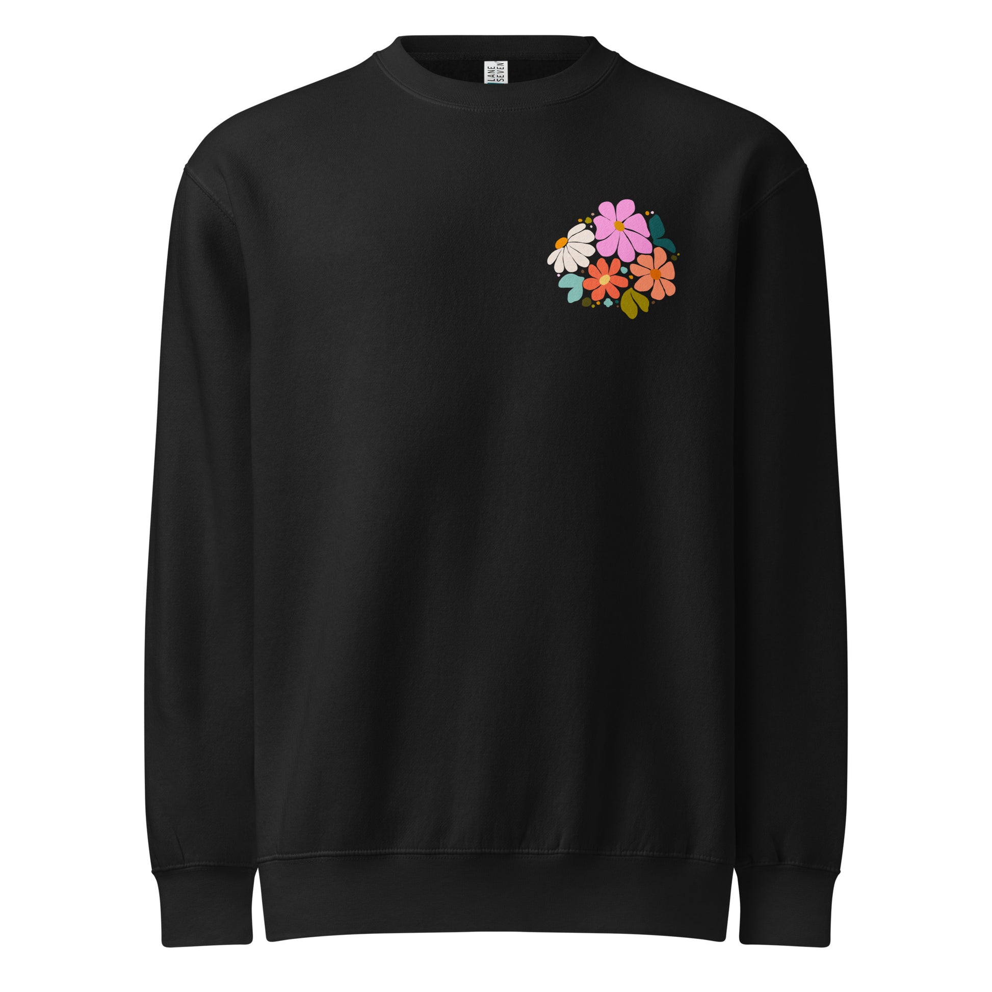 It Is Well sweatshirt, crewneck, women's sweatshirt, christian clothing brand, faith based fashion, black sweatshirt, floral design