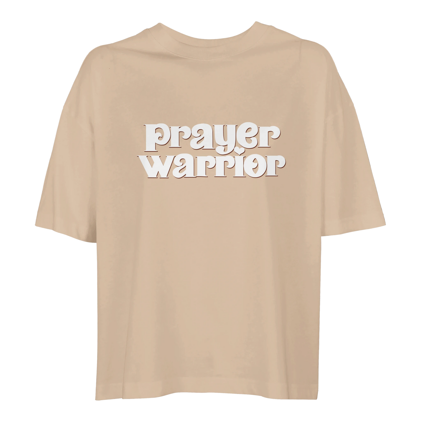 prayer warrior tshirt, tshirt, women's tshirt, christian clothing brand, faith based fashion, beige tshirt, comfort colors