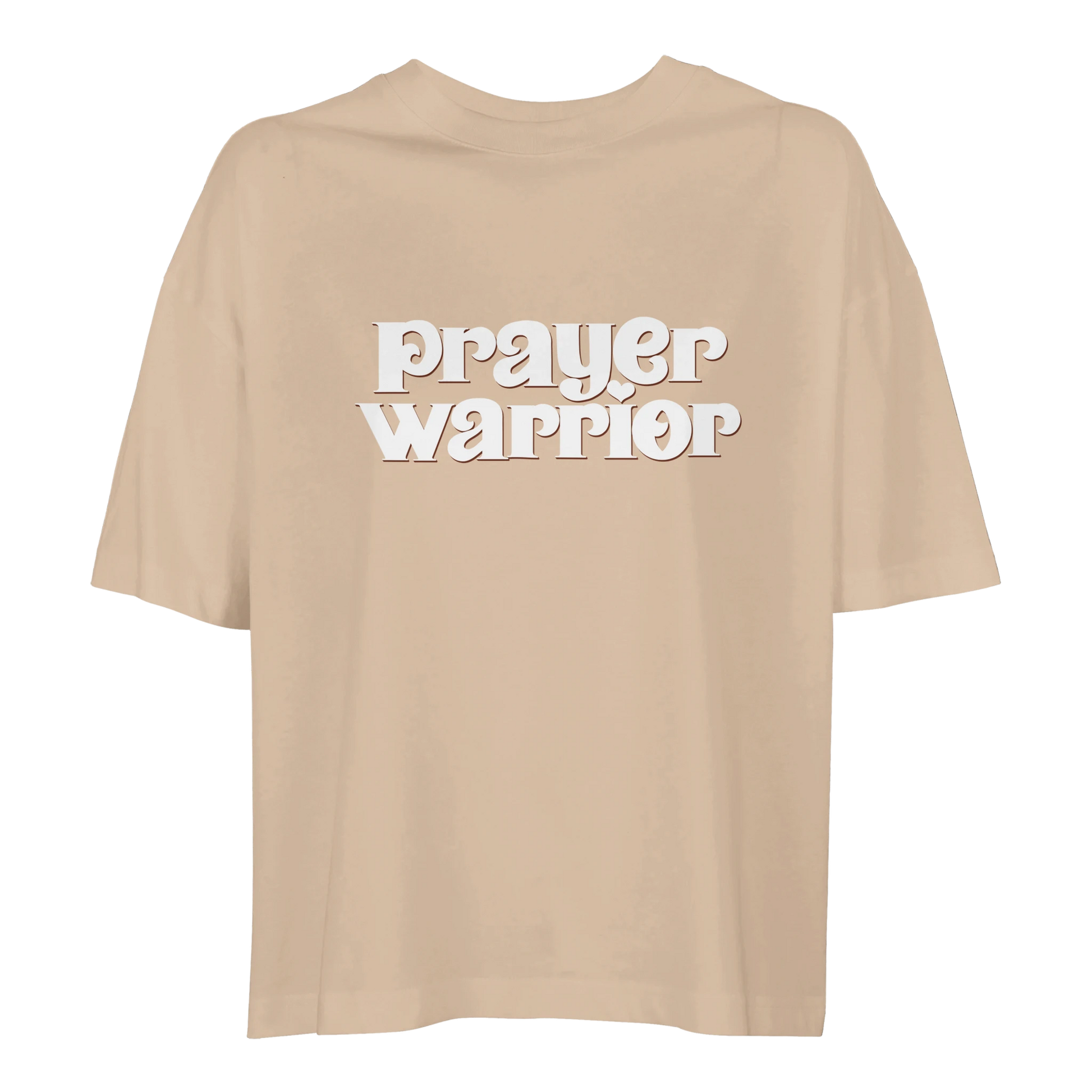 prayer warrior tshirt, tshirt, women's tshirt, christian clothing brand, faith based fashion, beige tshirt, comfort colors